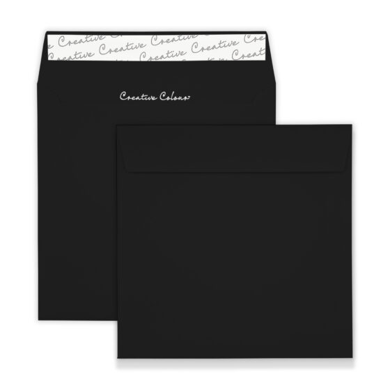 Mm Square Jet Black Peel Seal Wallet Envelopes Gsm The