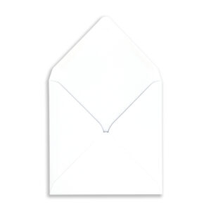 155mm SQ White Envelopes (120gsm) Open Flap