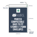 printed compostable greeting card bags to fit 125x175 square