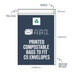 printed compostable greeting card bags to fit C5 square