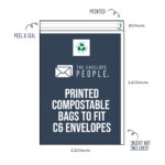 printed compostable greeting card bags to fit C6 square