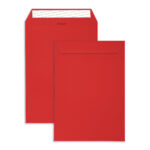 pillar box red c4 pocket envelopes together