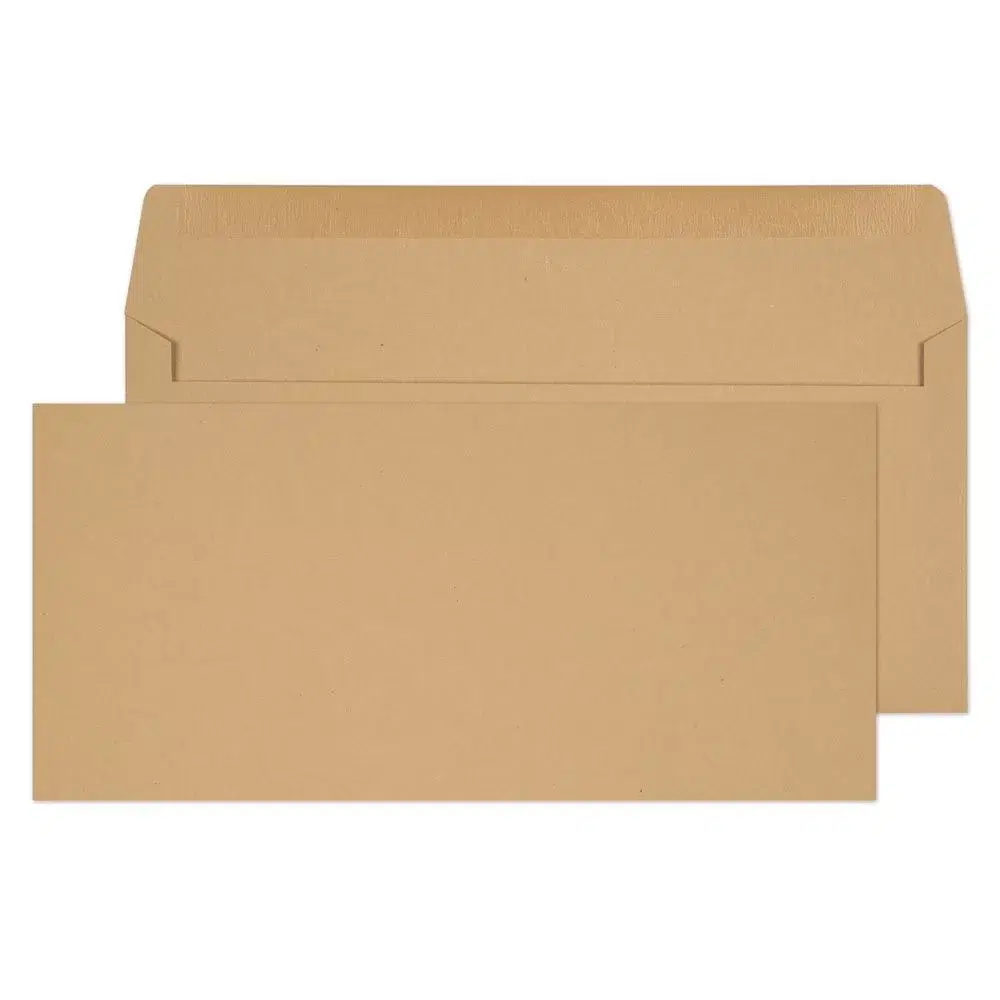 102mm x 216mm Recycled Manilla Gummed BRE Envelopes (80gsm)