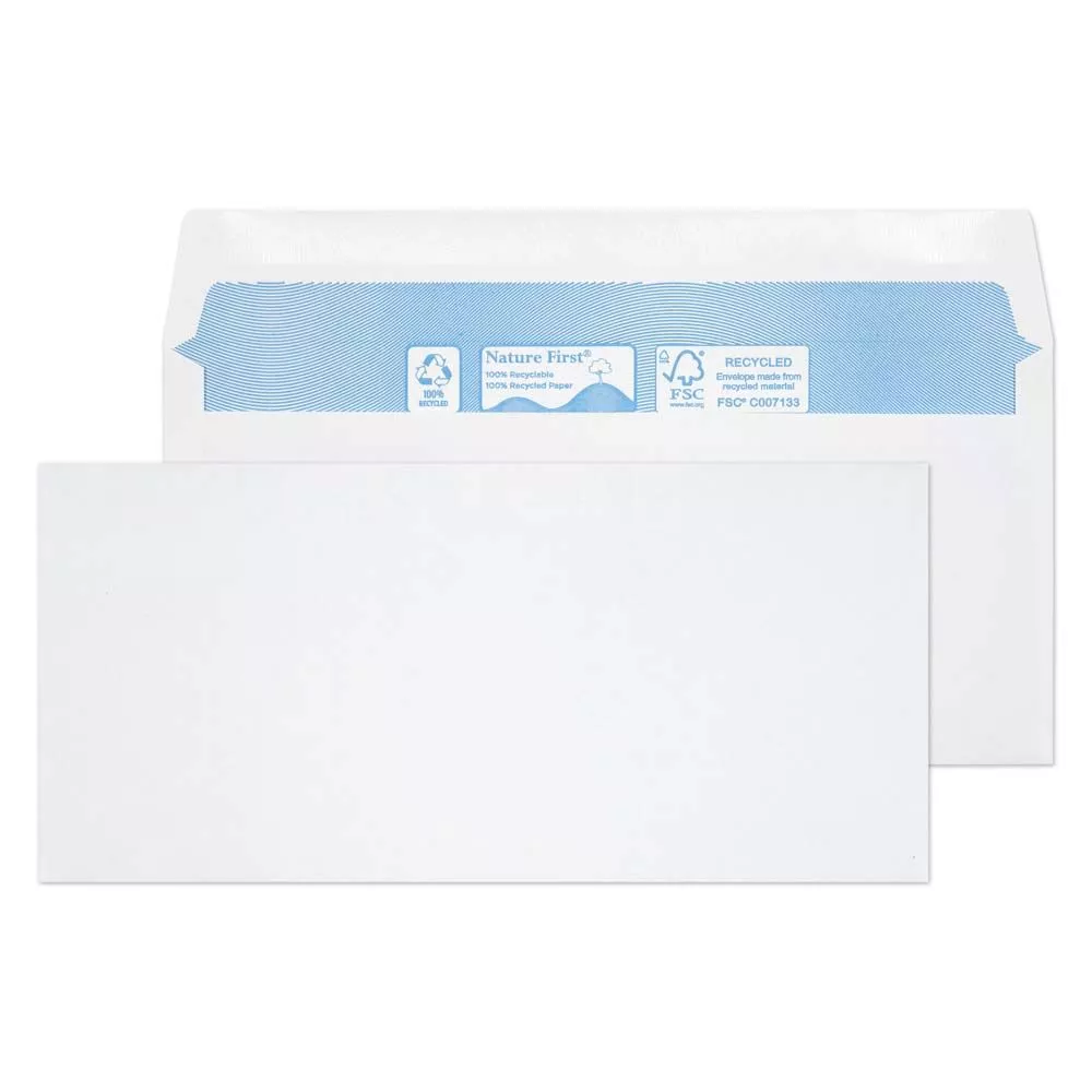 102mm x 216mm White Gummed ‘Nature First’ BRE Envelopes (80gsm)