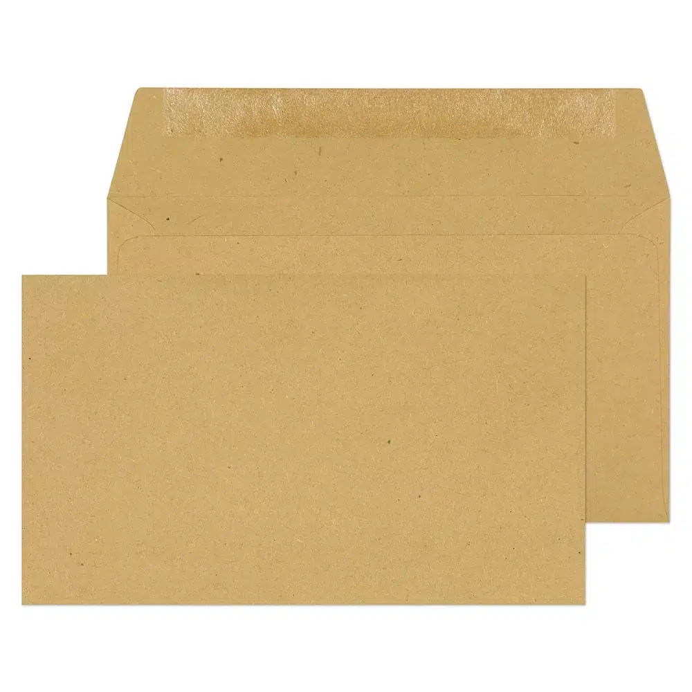 89mm x 152mm Recycled Manilla Gummed Envelopes (70gsm)