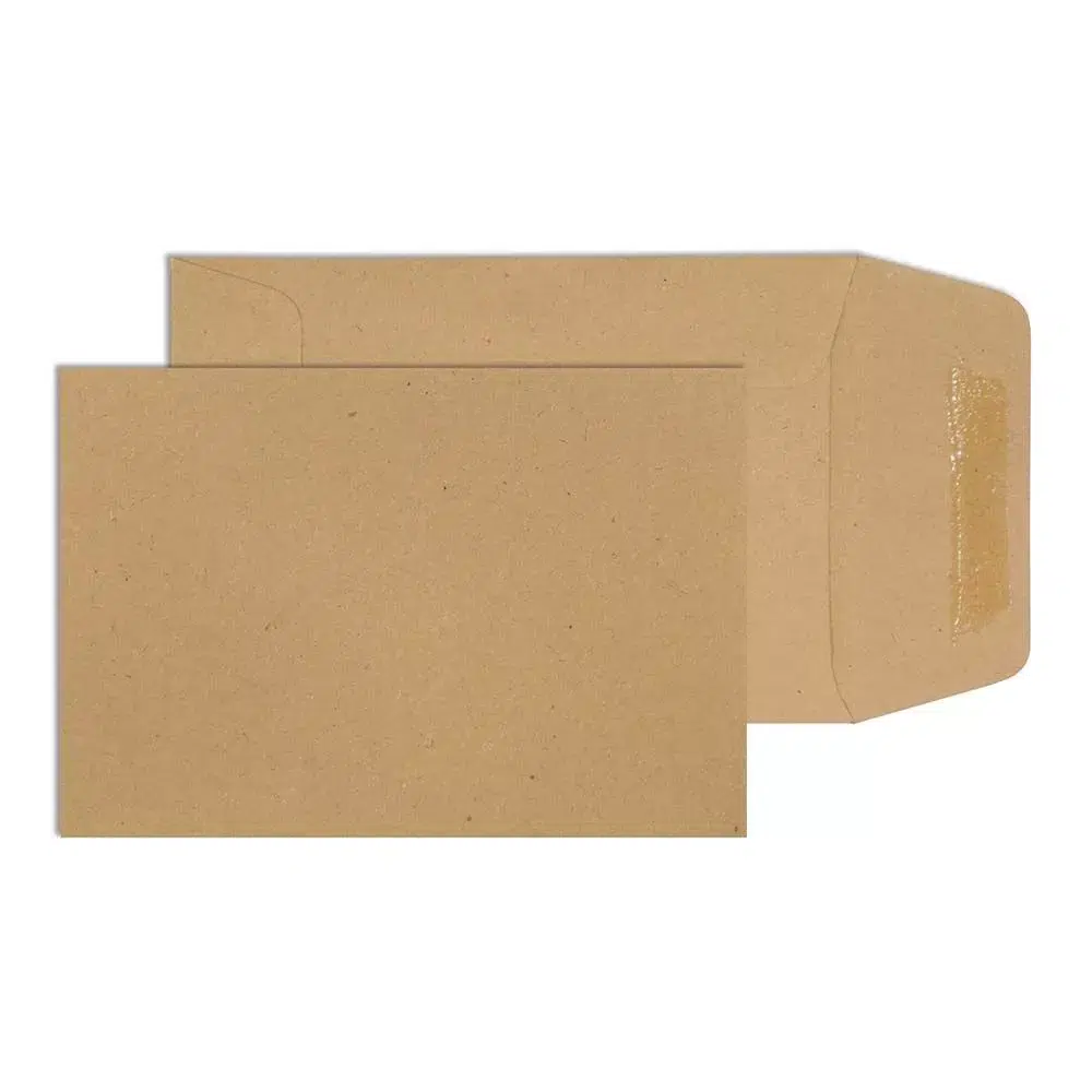 98mm x 67mm Recycled Manilla Gummed Envelopes (80gsm)