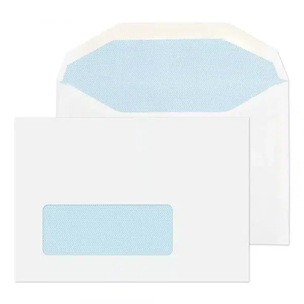 C6 White Gummed Window Envelopes