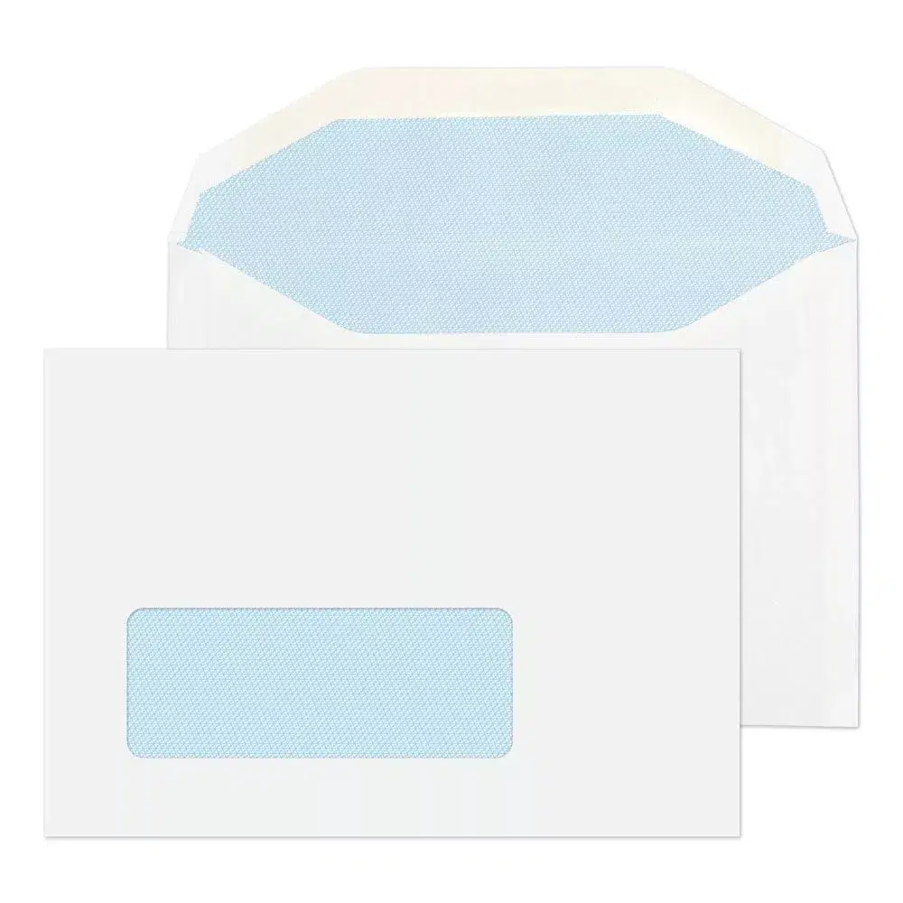 C6 White Gummed Window Envelopes (80gsm)