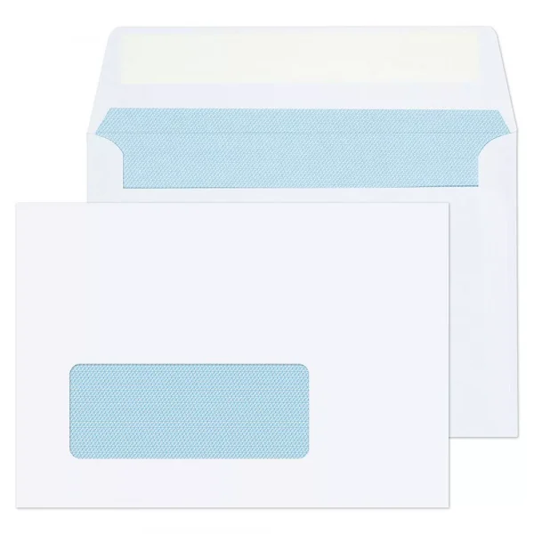 C6 White Peel & Seal Window Envelopes