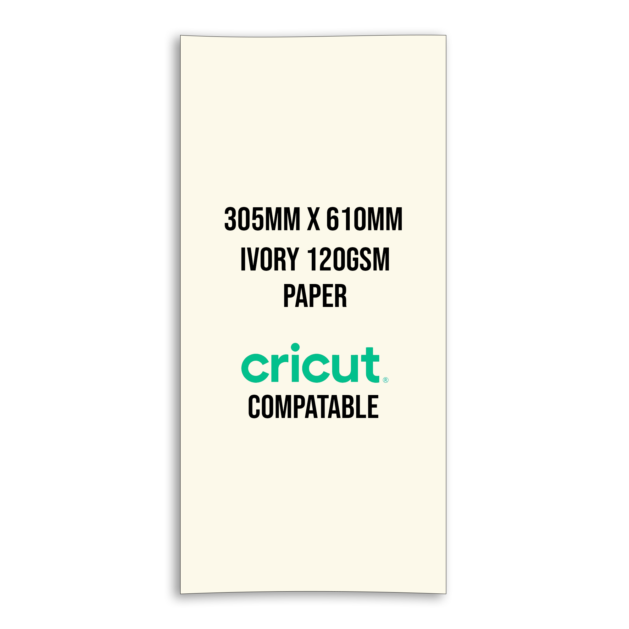 305mm x 610mm Ivory 120gsm Paper (Pack of 40 Sheets)