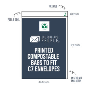 printed compostable cello bags to fit c7 envelopes peel seal