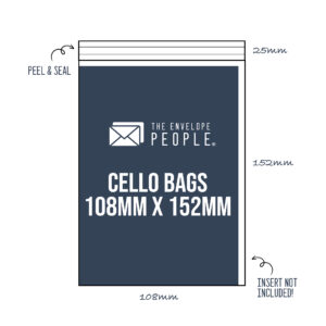 Cello Bag Size: 108mm x 152mm