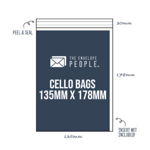 Cello Bag Size: 135mm x 178mm