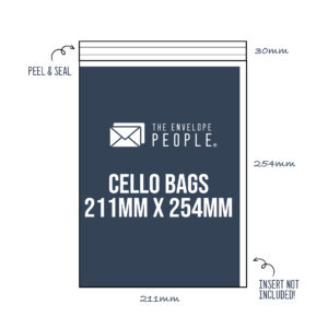 Cello Bag Size: 211mm x 254mm