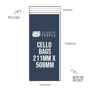 cello bag size 211mm x 508mm peel seal