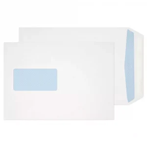 C5 White Self Seal Blue Hatch Pocket Window Envelopes