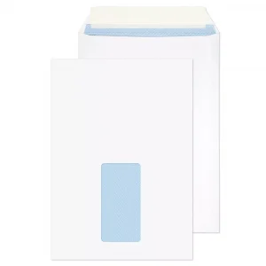 c5 white peel seal blue hatch pocket window envelopes 100gsm