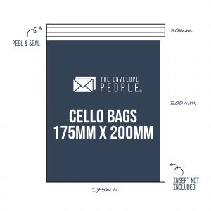 cello bag size 175mm x 200mm peel seal