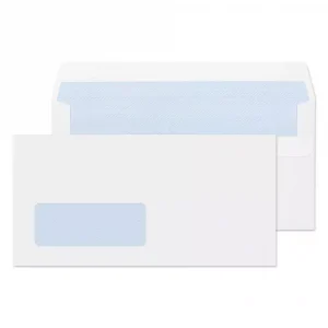 DL White Self Seal Blue Hatch Window Wallet Envelopes