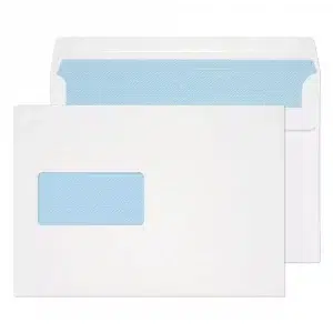 C5 White Self Seal Blue Wash Window Wallet Envelopes